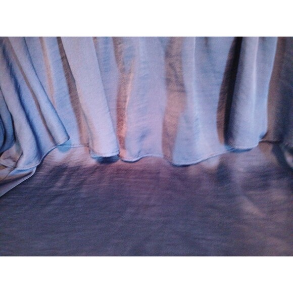 Jennifer Lopez Sheer-Ruffle Blouse -lined-3/4 Sleeve-Navy Blue-W/Large-Pullover - Picture 13 of 16